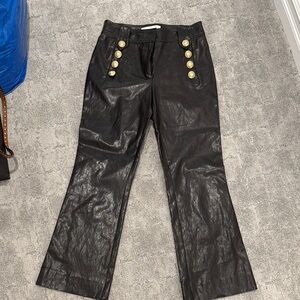 10 Crosby Derek Lam Black Straight Leg Pants with Gold Buttons